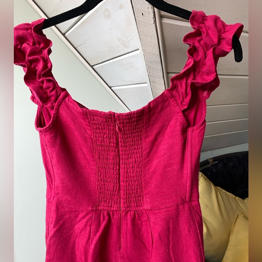 Abercrombie & Fitch Linen Blend Minidress Size S Fuchsia Pink - Picture 5 of 12